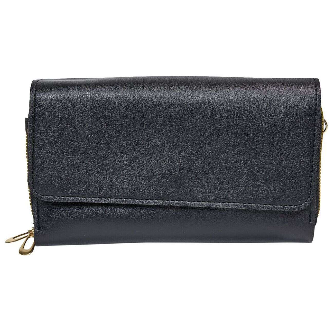 Sac pochette simili noir à bandoulière 19x4,5xH11,5cm