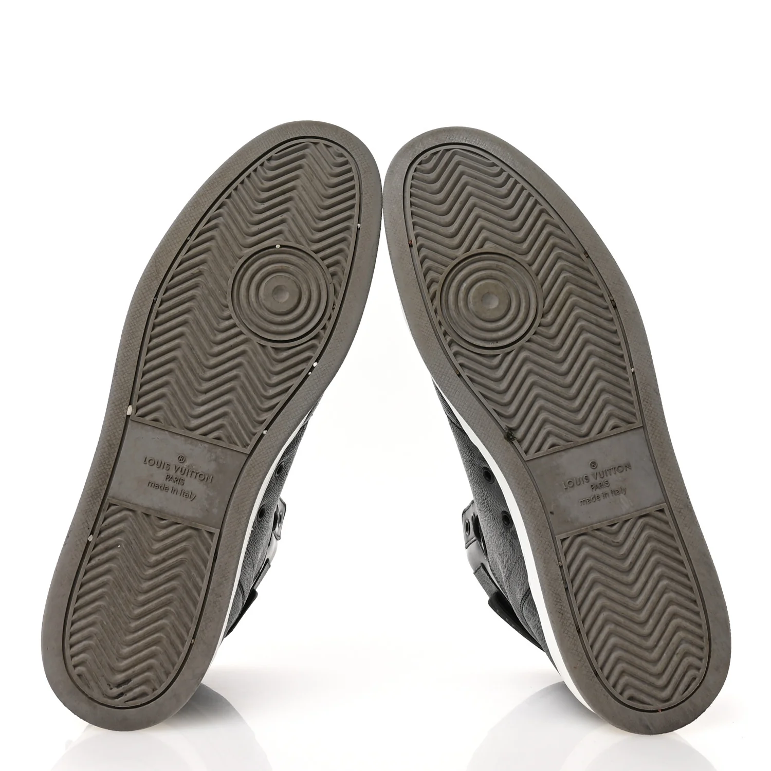 Calfskin Monogram Eclipse Mens Rivoli High Top Sneakers 10 Black Grey
