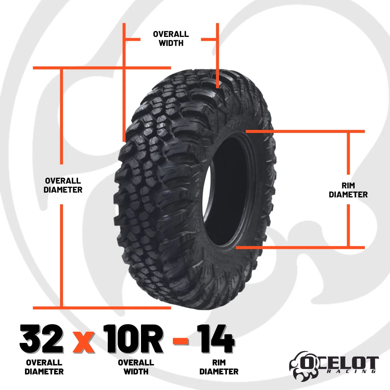 32 x 10R 14 Ocelot Aurora ATV/UTV Tire Image 7