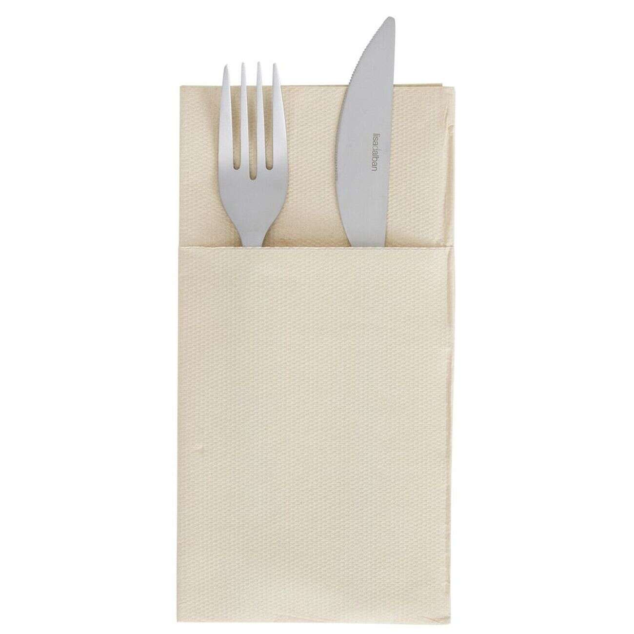 Serviette range couverts 40cm beige x20