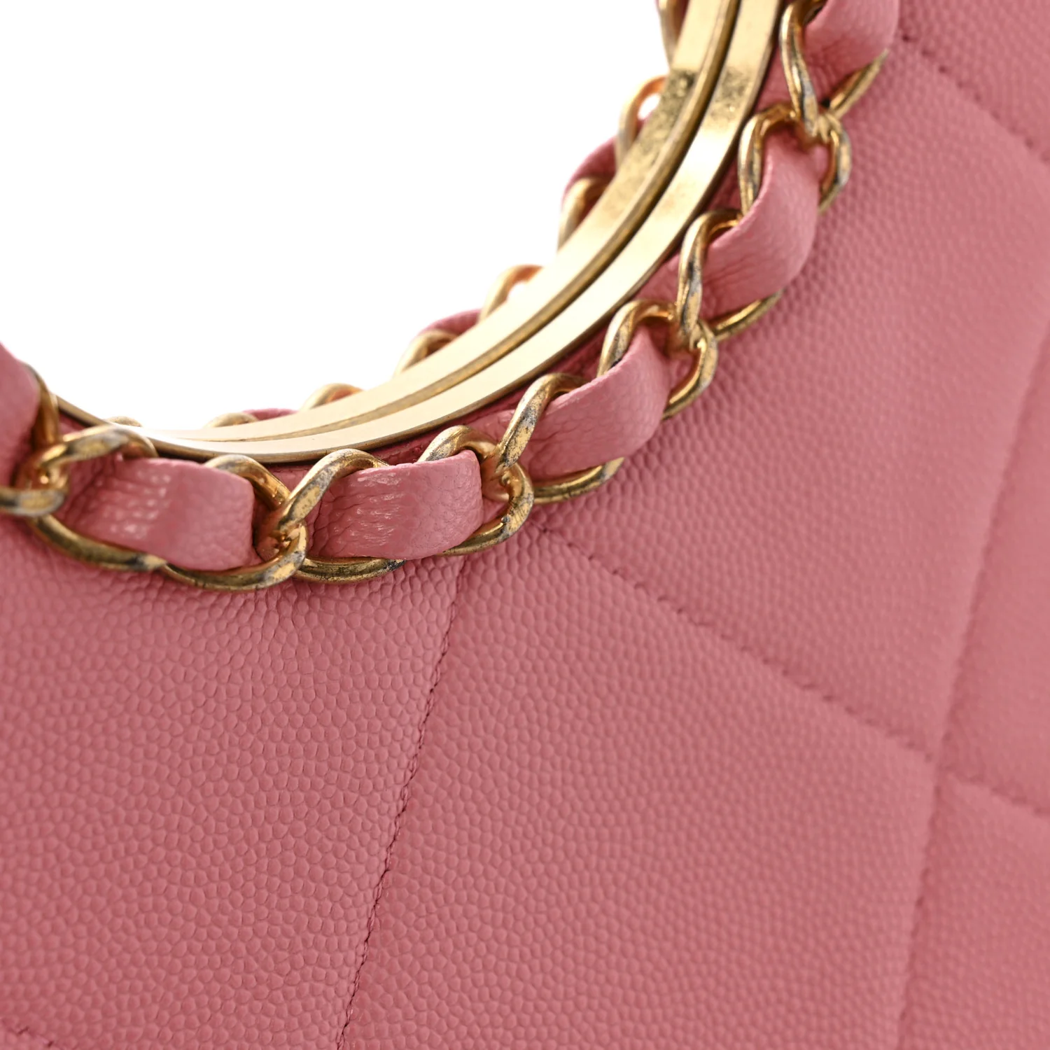 Caviar Quilted A Real Catch Clutch Pink
