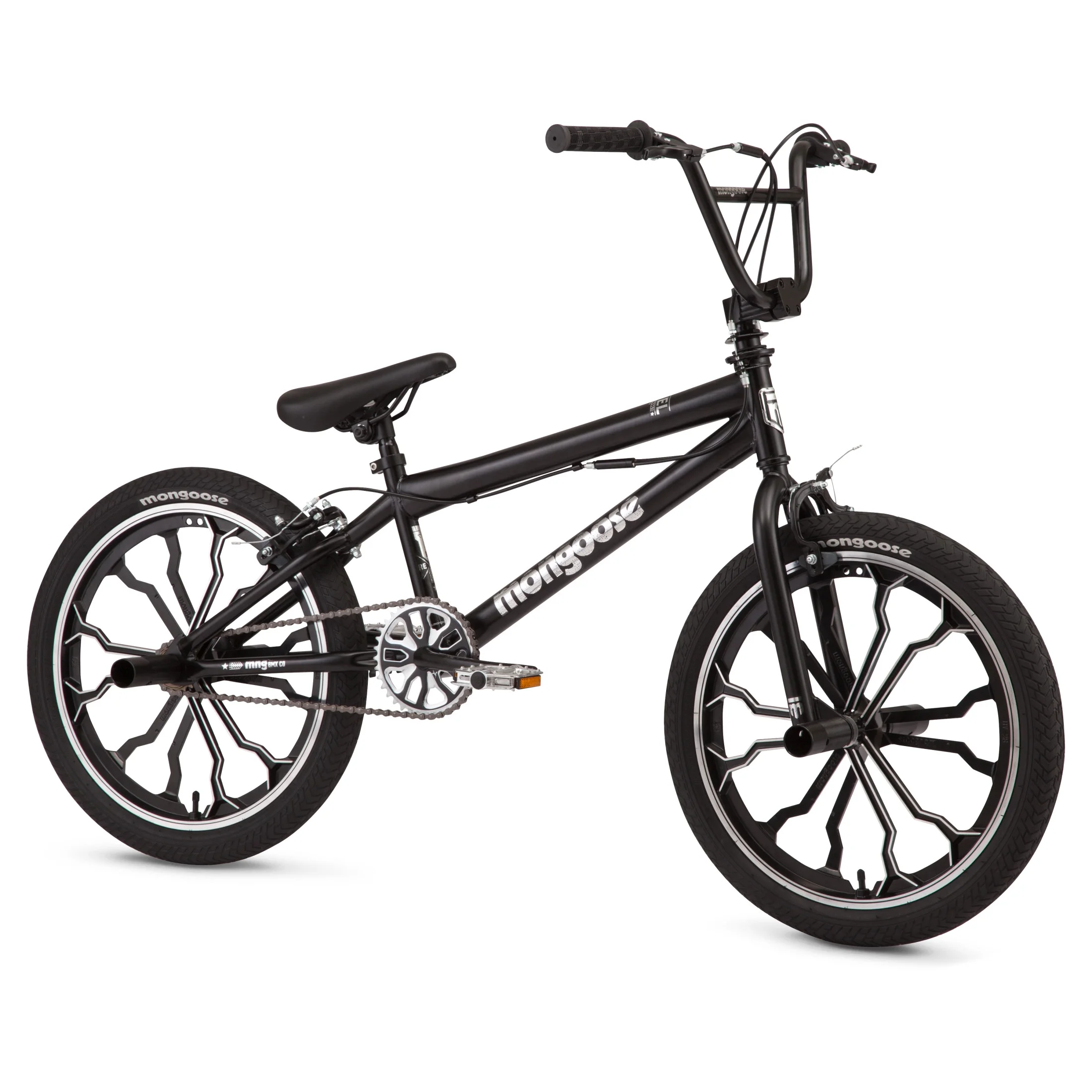 Mongoose Rebel Kids BMX Bike, 20 - In. Wheels, Children & Tweens Ages 7 - 13, Black Bicycle