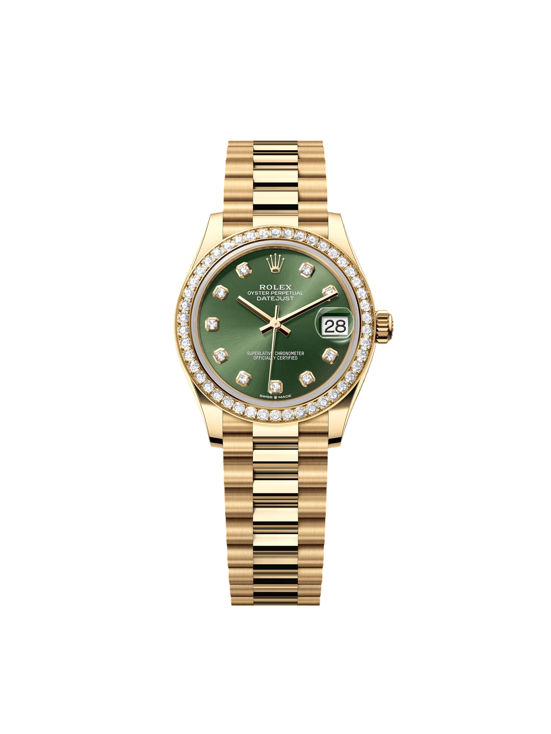 【Super Clone】RLX Datejust m278288RBR-0007 Olive Green 31mm Dial President Bracelet Watch