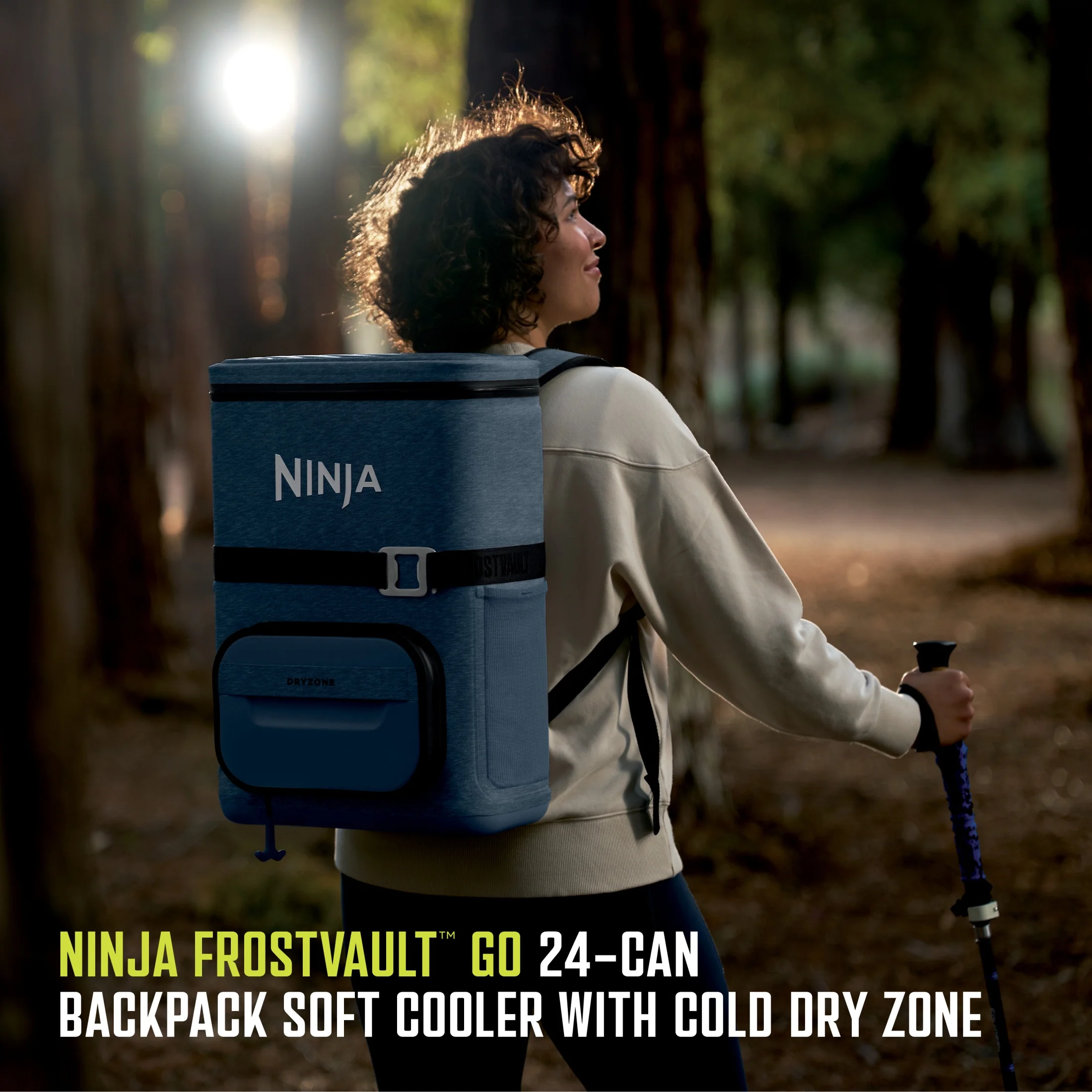 Ninja Outdoor Frostvault Go 24 - Can Soft Cooler with Cold Dry Zone, Lakeshore Blue - FF124NV
