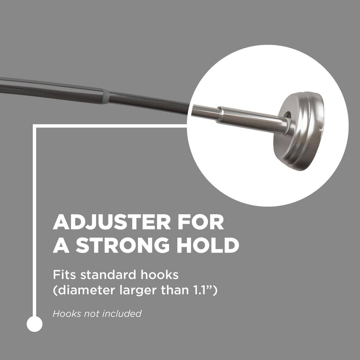 Better Homes & Gardens 50 inch to 72 inch Curved Shower Curtain Rod, Brushed Nickel, Size: Fits Standard Tubs and Showers