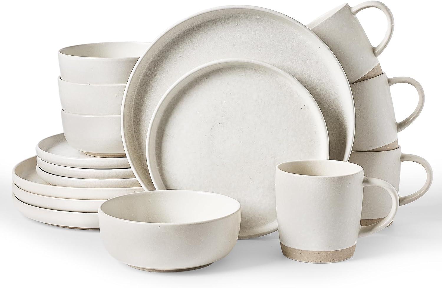Famiware Milkyway 12-Piece Stoneware Dinnerware Set, White