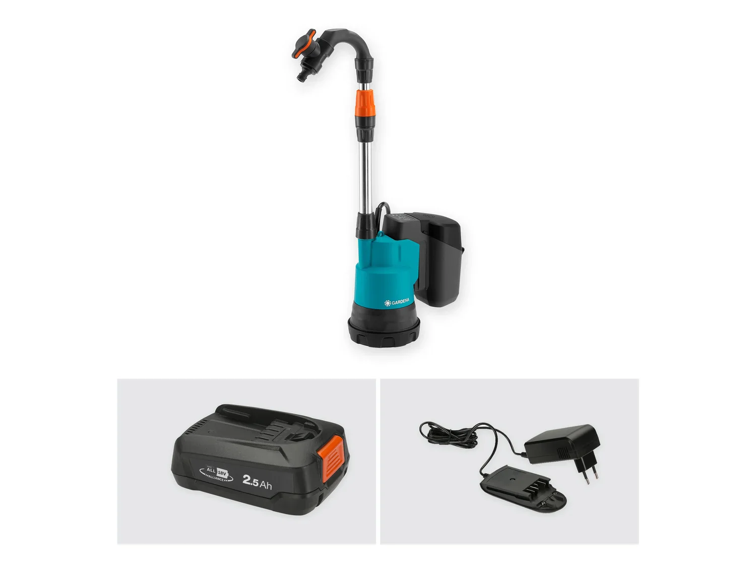 Gardena Pompe pour collecteur d'eau de pluie 2000/2 18V P4A, 2000 l/h