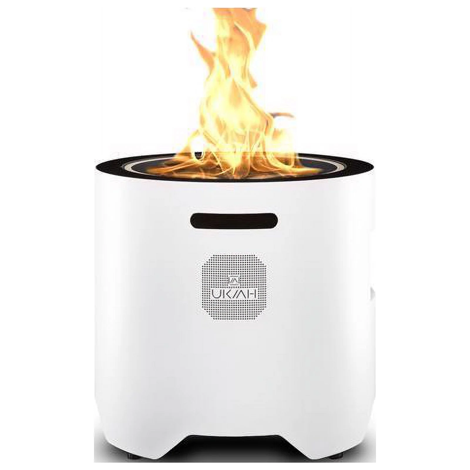 Ukiah Voyager 20 In. W Stainless Steel Round Electric Fire Pit with Sound System
