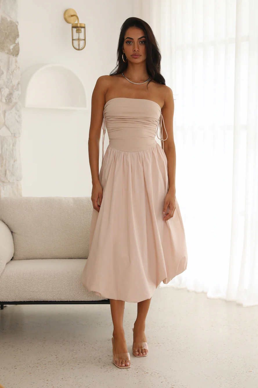 Wine Tasting Midi Dress Oat