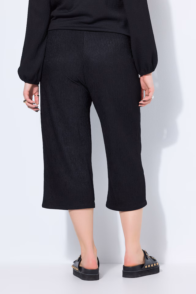 Textured Jersey Elastic Waist Culottes