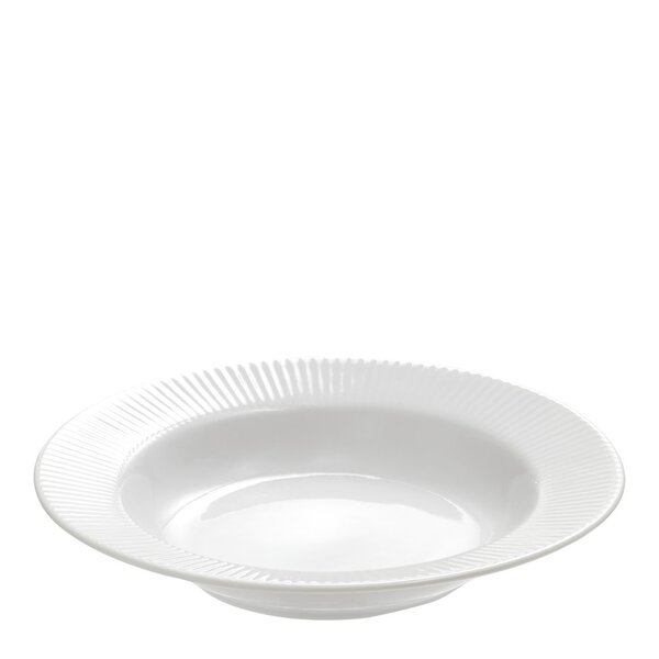 Groovy suppetallerken 22 cm hvitt porselen