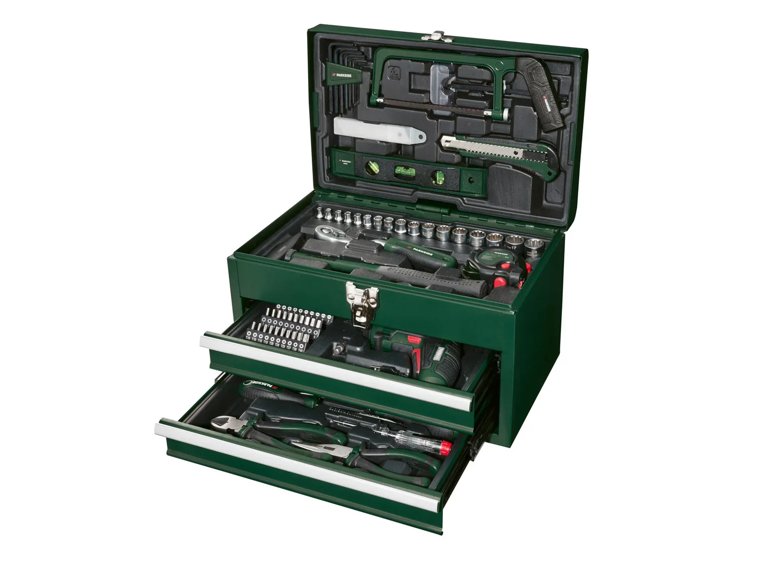 PARKSIDE Bote  outils mtal 4V et Set de tournevis PWBM A1