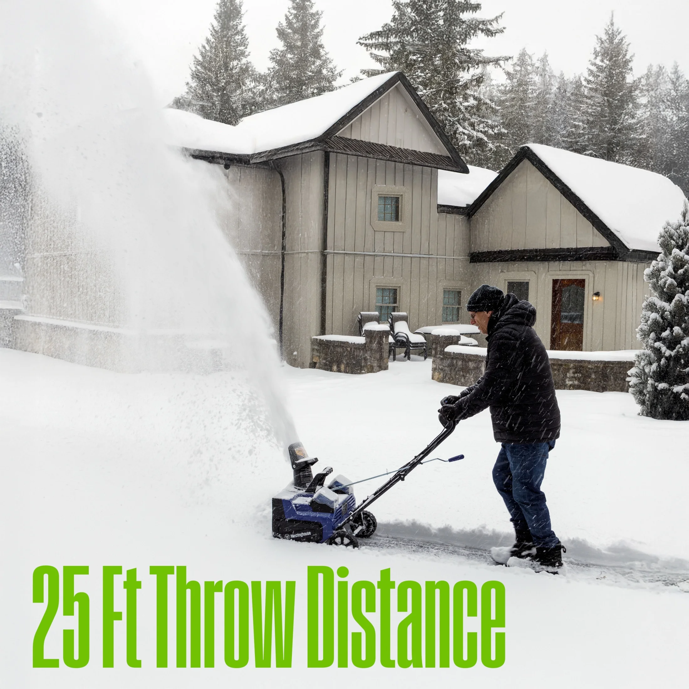 Westinghouse Wsnow22 48V Cordless Snow Blower 22 in Kit, Steel Auger, LED Lights, 1600W Brushless Motor, 25ft Throwing Distance, Plows 840 lb/Min, Compatible with Snow Joe Batteries
