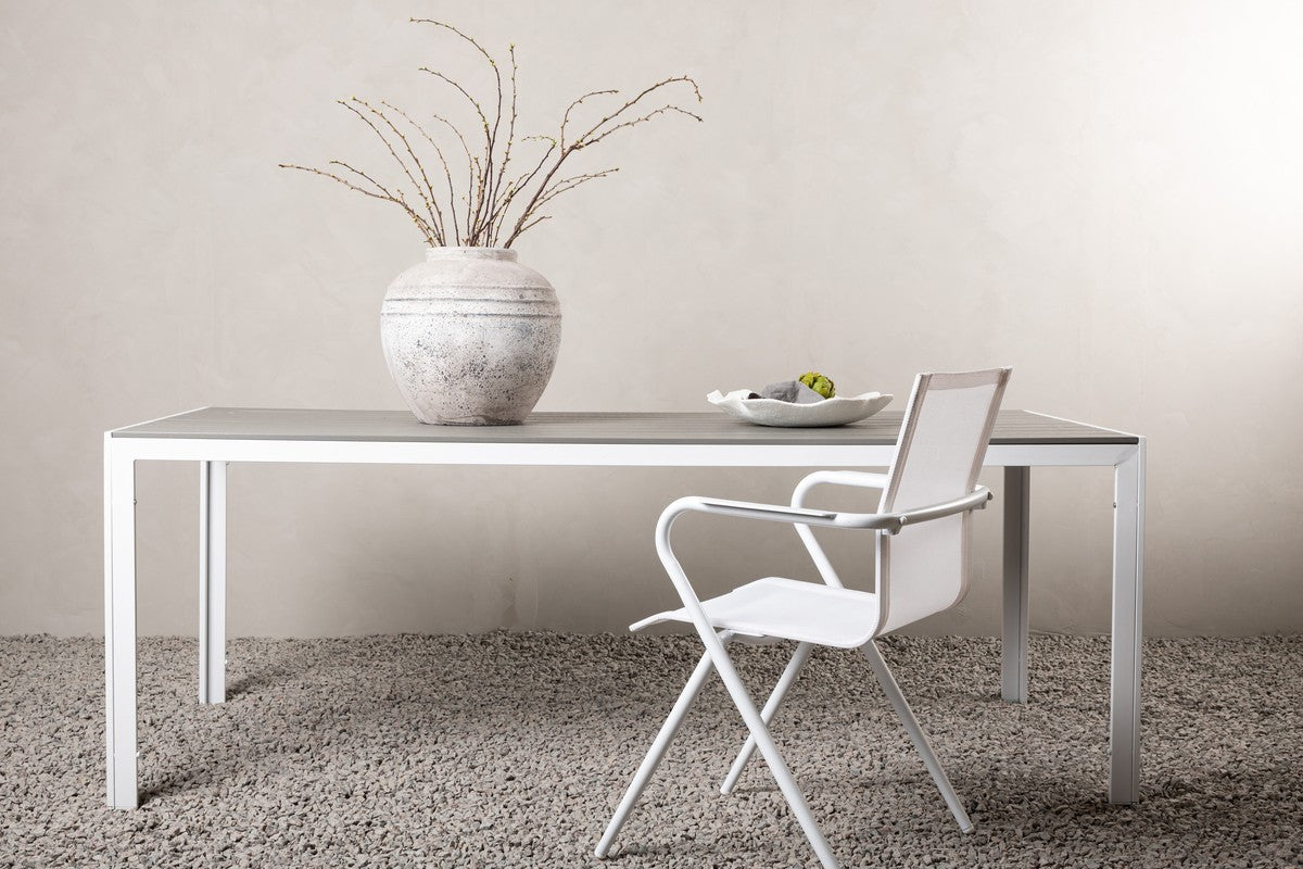 Rebellenclub Argento Tuintafel - 205 x 90 cm - Grijs
