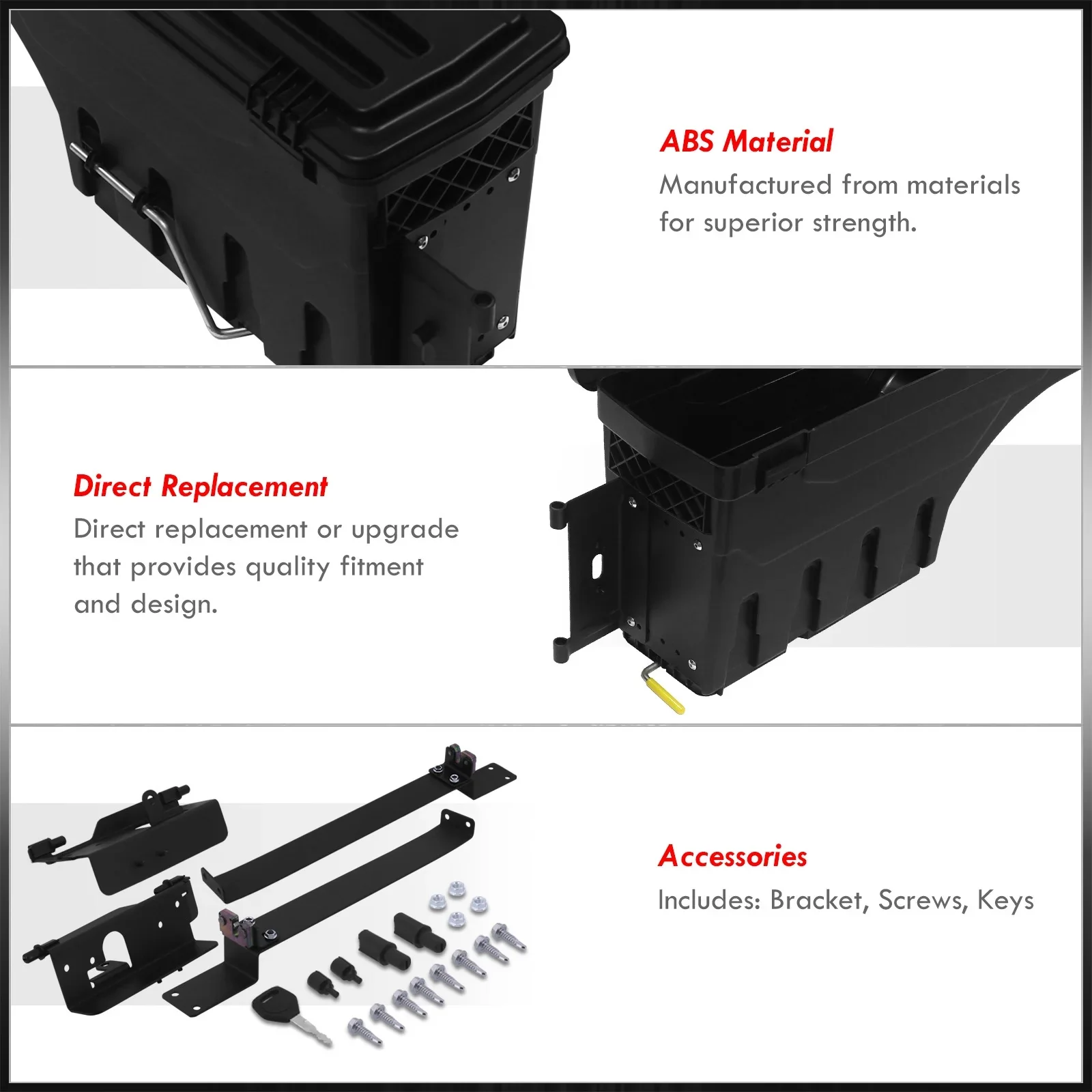 For 2002-2020 Dodge Ram 1500 2500 3500 (2-Piece) Rear Truck Bed Wheel Well Storage Case Tool Box Pair w/ Lock+Key Set - Fleetside 03 04 05 06 07 08 09 10