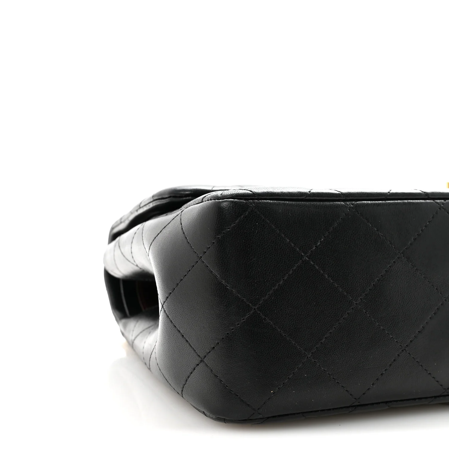 Lambskin Quilted Jumbo Double Flap Black