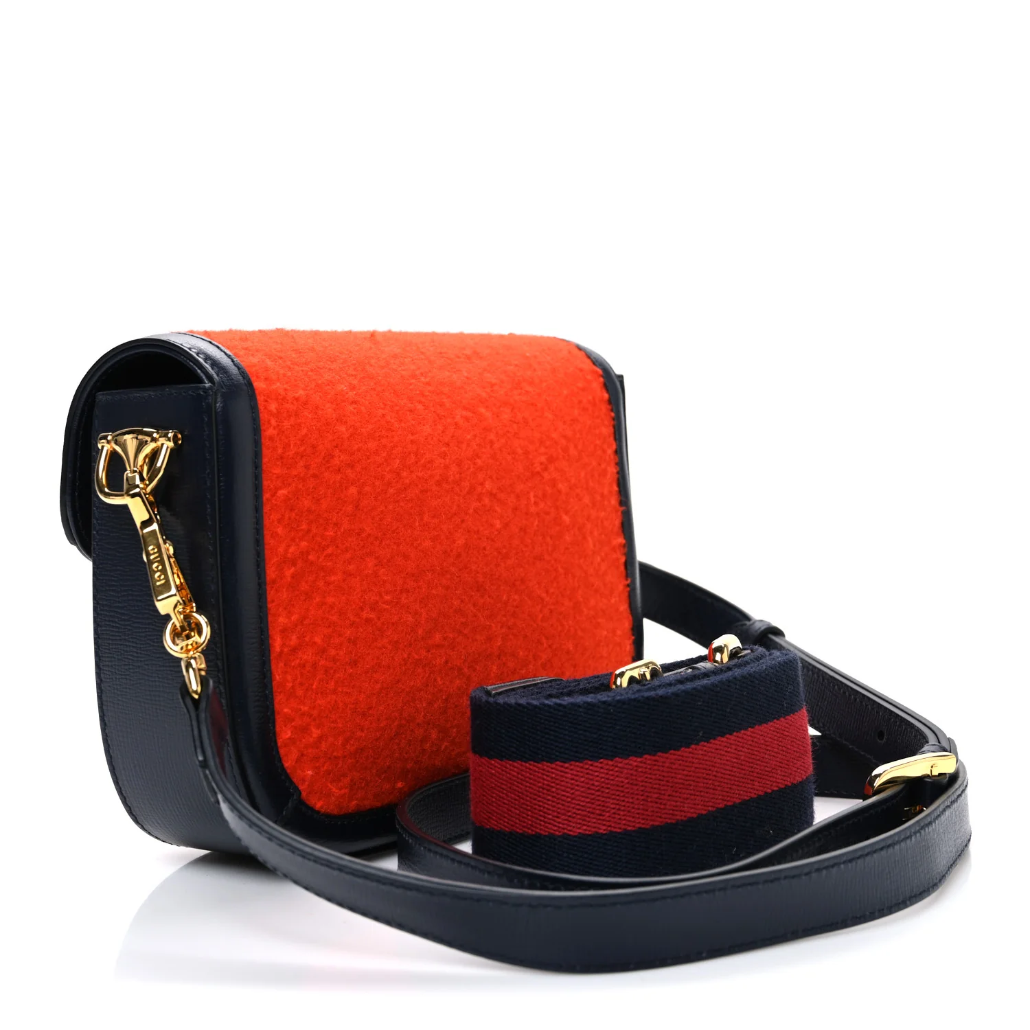 Casy Wool Azalea Calfskin Mini Horsebit 1955 Shoulder Bag Bitter Sweet Blue
