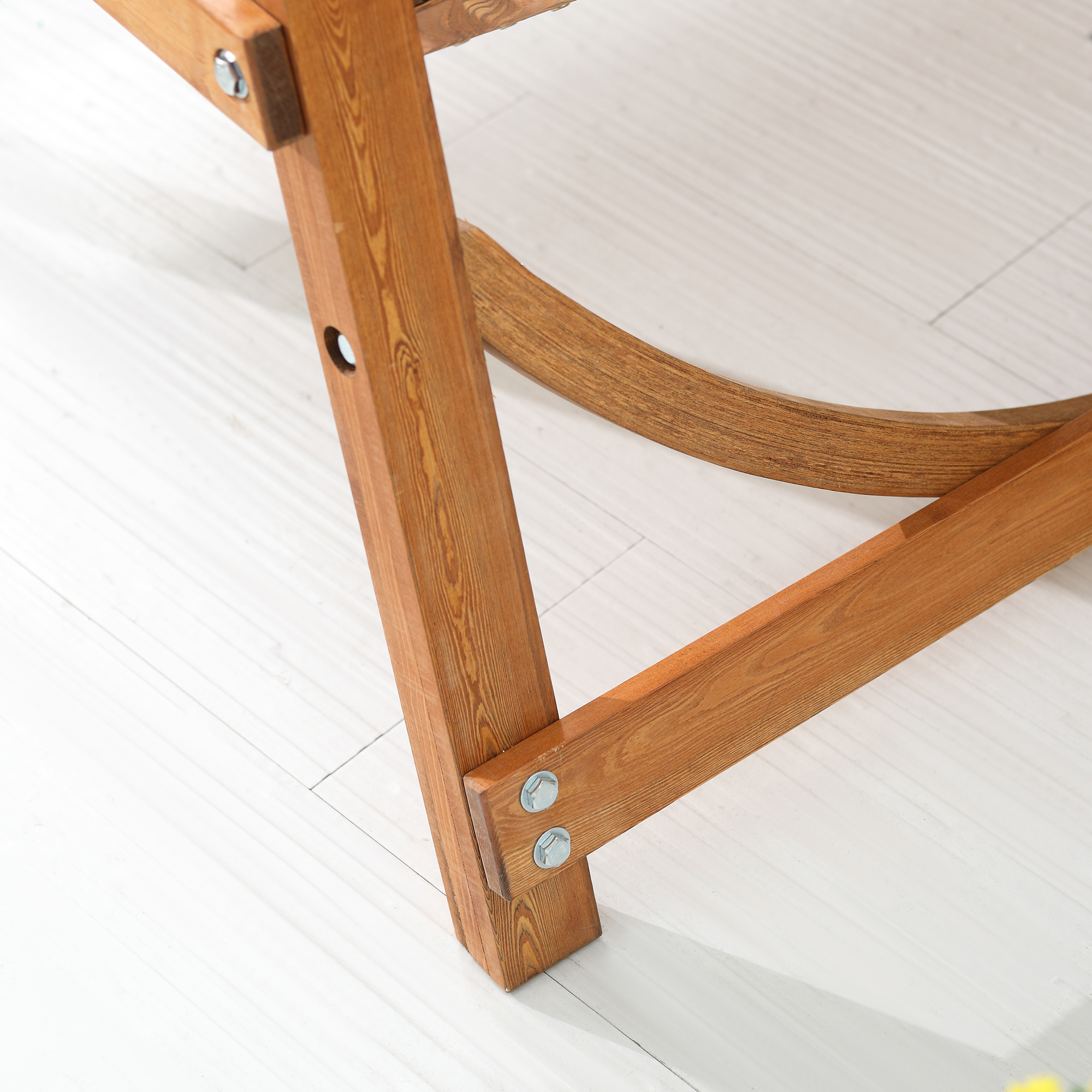 Outsunny hangmatschommel met bedfunctie 3-zits tuinschommel met dak ligbed tuinbank Lariks hout polyester grijs + teak 225.5 x 113 x 180 cm