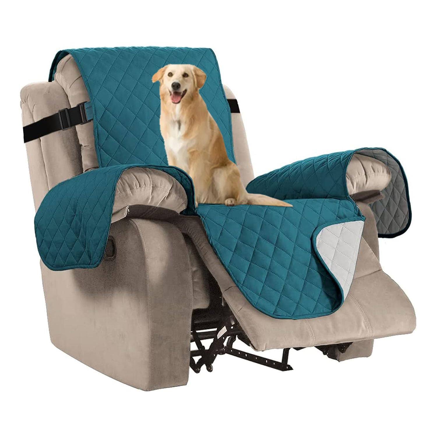 H.VERSAILTEX Reversible Quilted Recliner Covers Recliner Chair Cover Water Resistant Furniture Protector Washable Couch Cover with Elastic Straps