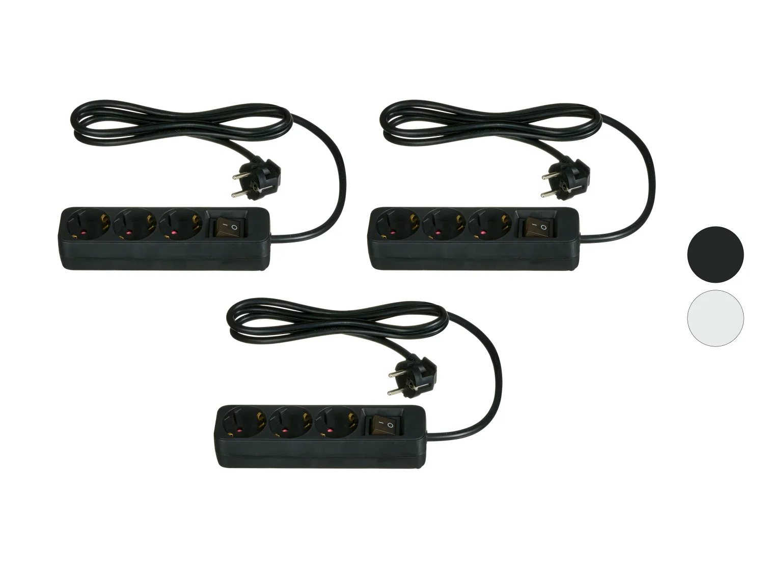 TRONIC Lot de 3 multiprises