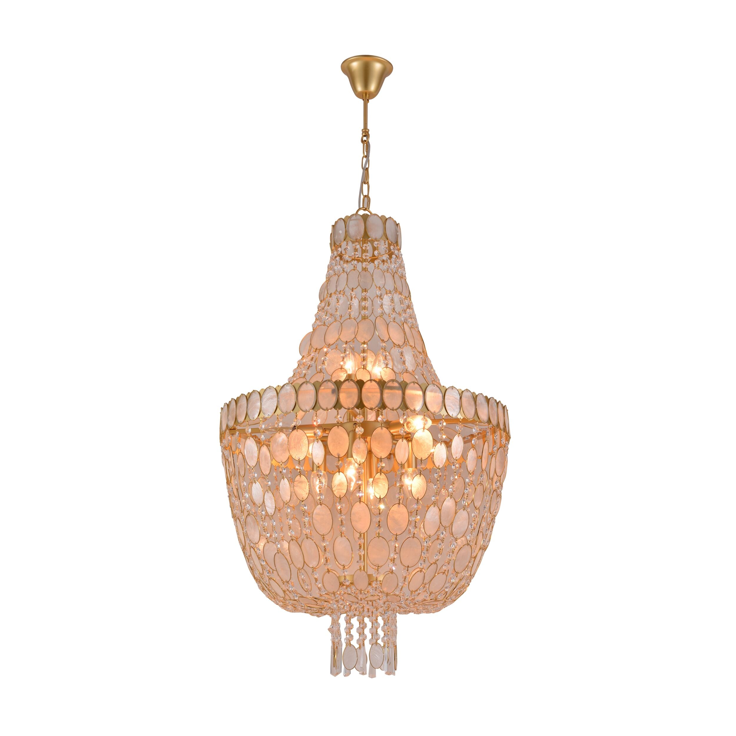 Isadora 12 Light Capiz Chandelier 60cm