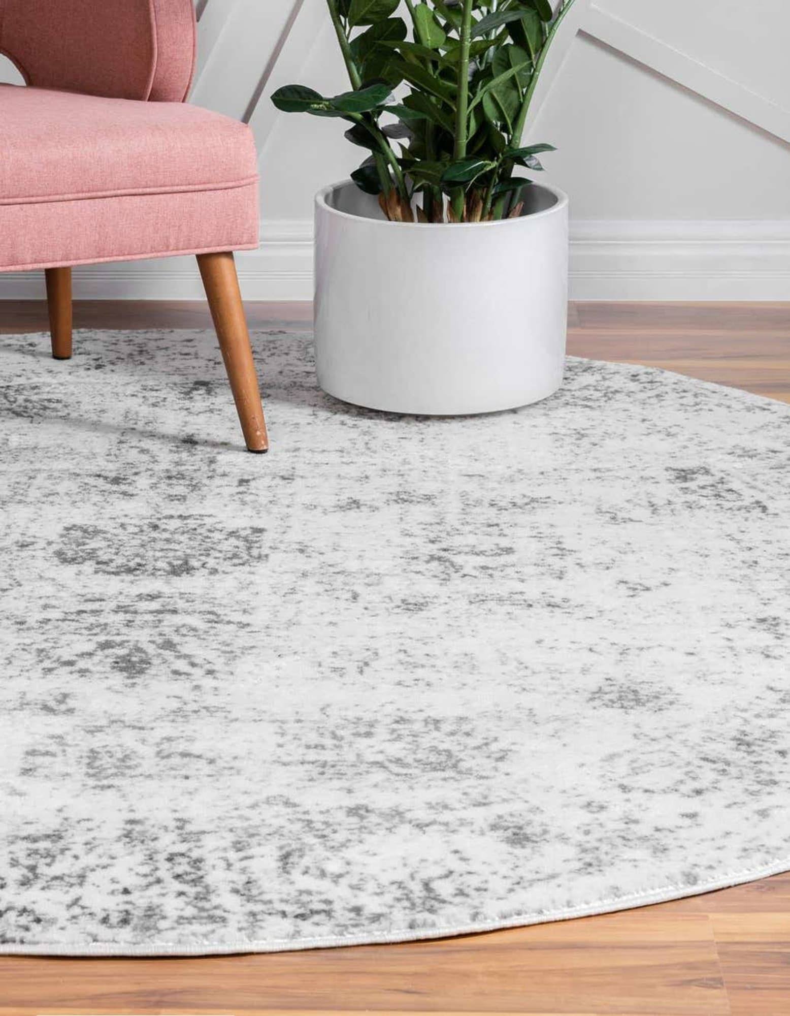 Unique Loom Casino Sofia Gray 5' x 5' Round Rug
