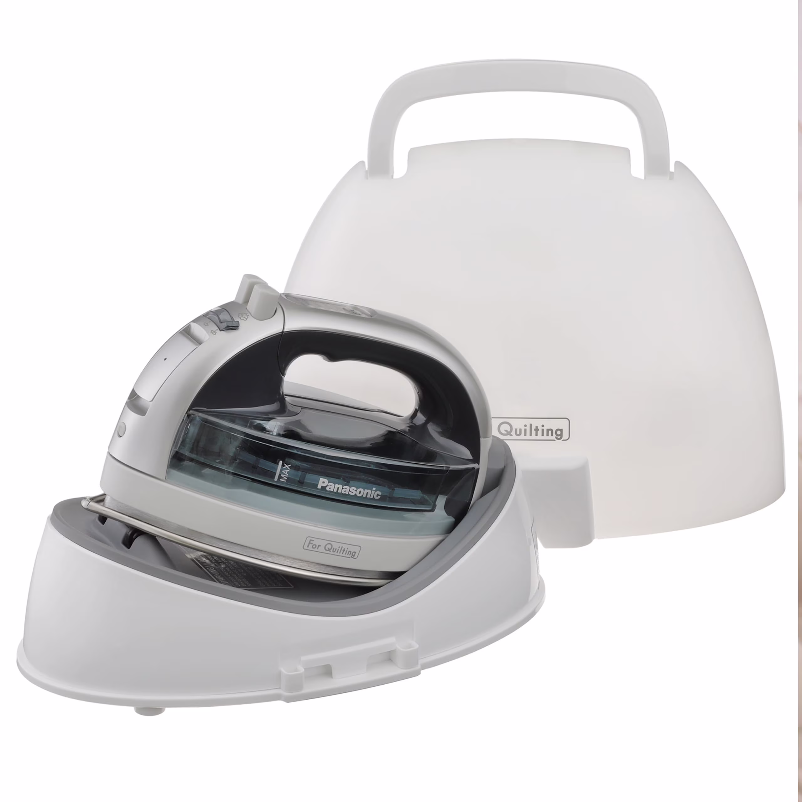 Panasonic Cordless Iron, Portable 360 - Degree Freestyle Dry/Steam Iron with Precision Tips and Stainless Steel Soleplate, Anti - Calc and Anti - Drip, Power Base and Carrying/Storage - NI - QL1100L (Silver)