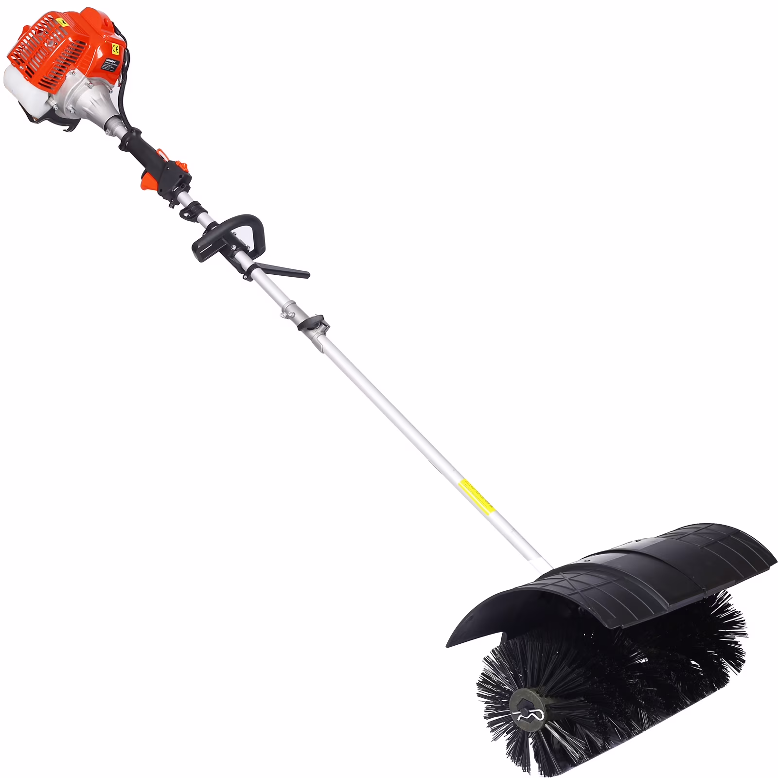 52CC 2-Stroke Broom Sweeper, Walk Behind Handheld Gas Powered Snow Sweeper, Brush Broom Sweeping Machine for Garden Lawn Yard Sidewalk Driveway Snow Cleaning, Broom Brush 24x9 EPA, D9025