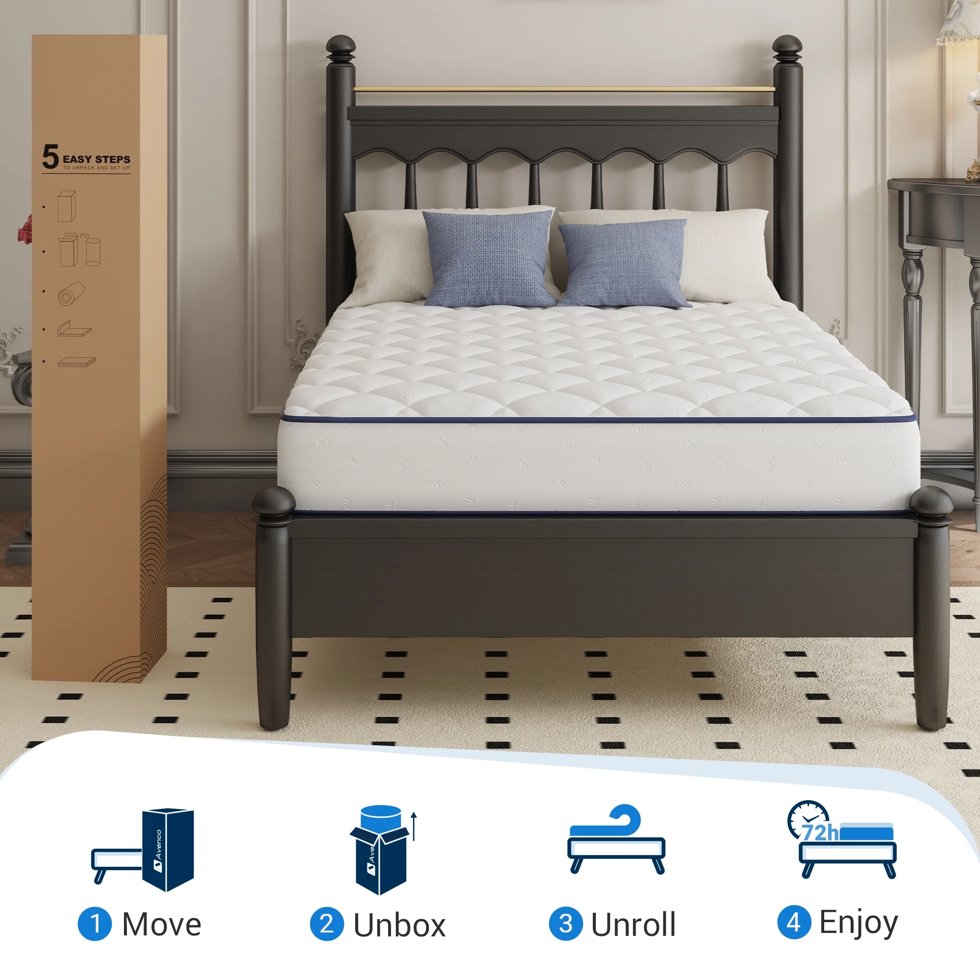 Pearl 6" Twin Size Medium Adult Supportive Innerspring Mattress(Twin/6 in) - Image 9