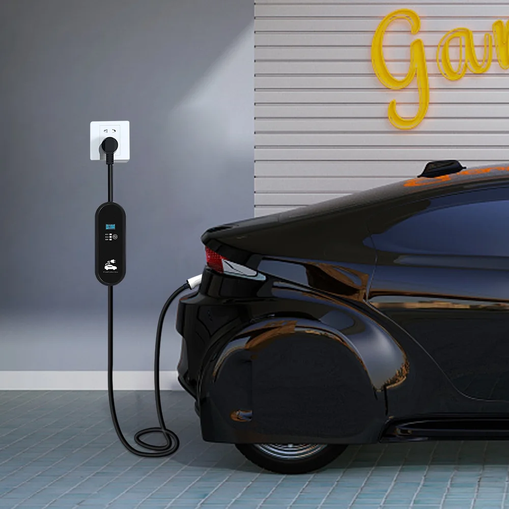Portable EV Charger, 16A 2 8KW EVSE Charging Cable, Level 2 Electric Vehicle Charging with 16 4ft Cable Type2 IEC62196 2 Type1 J1772 Plug Controller Wallbox(Type A: 2 8KW 16 4ft) Image 4