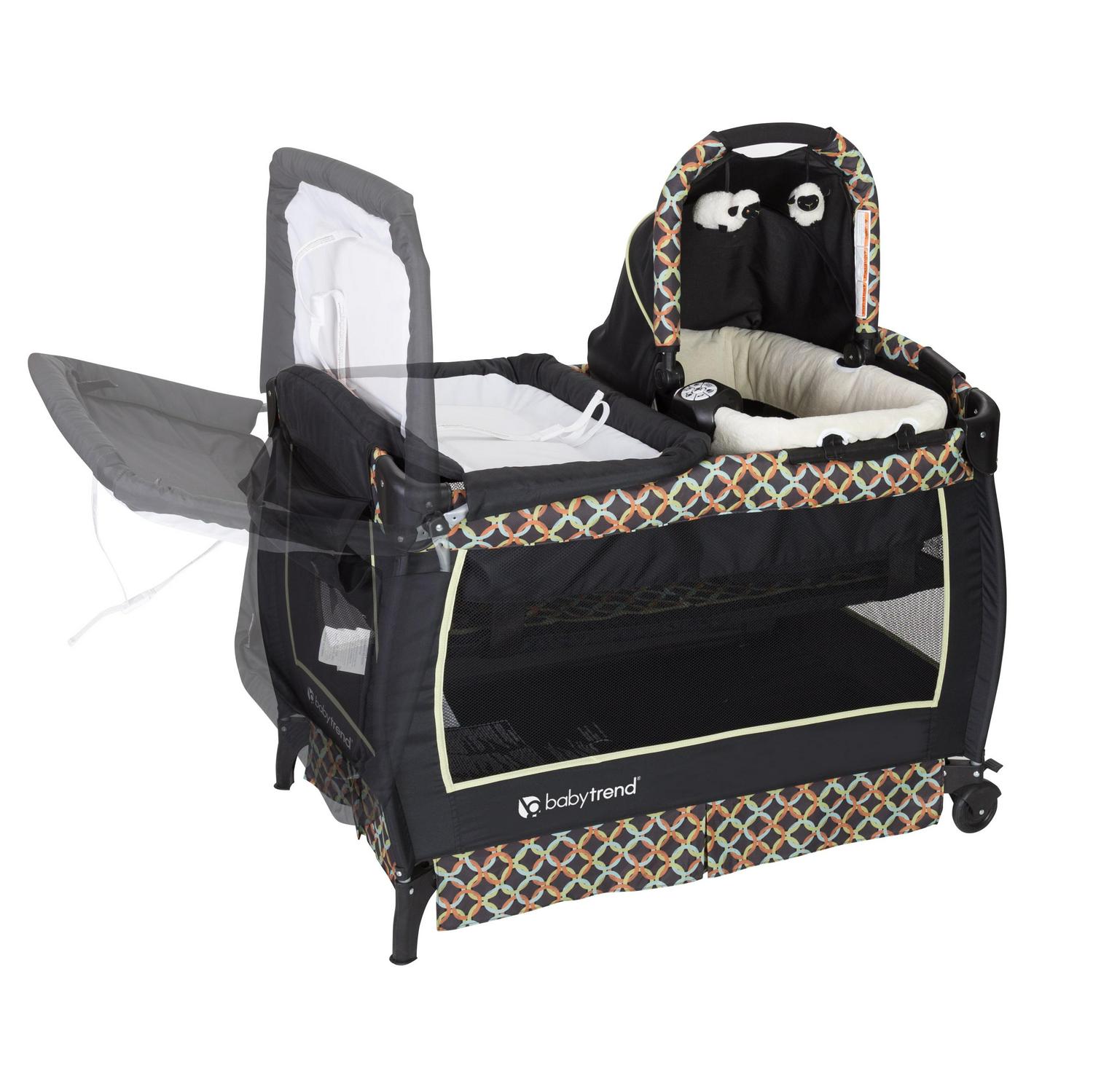 Twins Nursery Center Playard with Travel Bag Circle Tech Multi-Color Black - Image 2