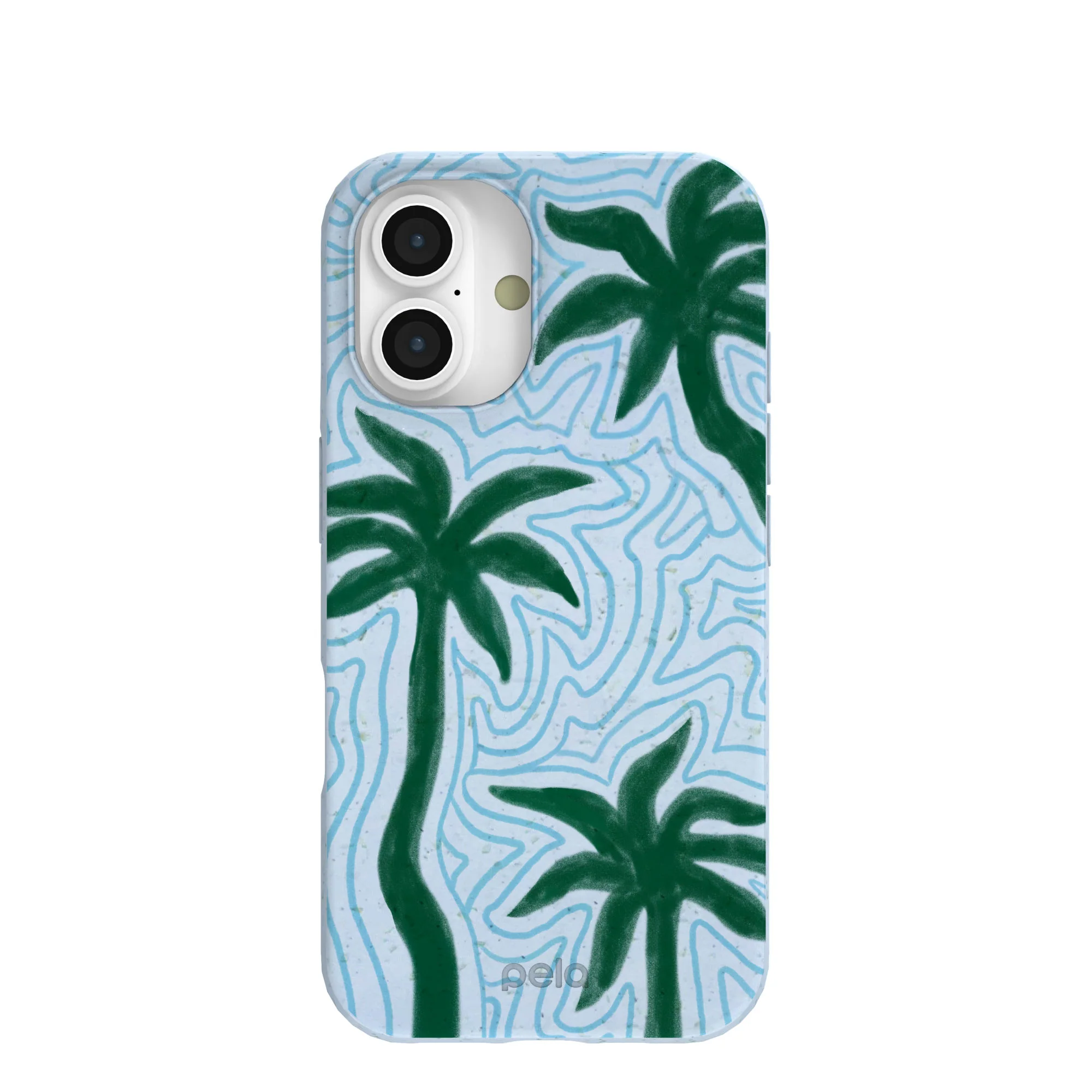 Powder Blue Palm Echo iPhone 16 Case
