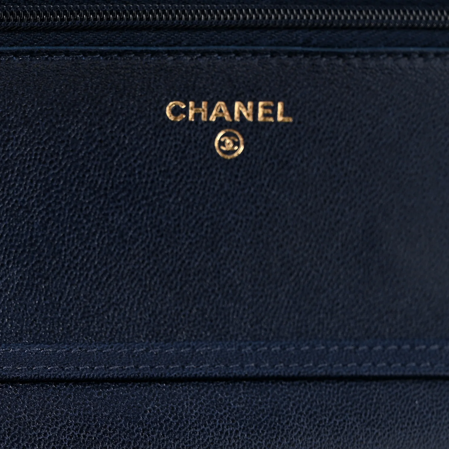 Lambskin Quilted Hold The Line Wallet On Chain WOC Dark Blue