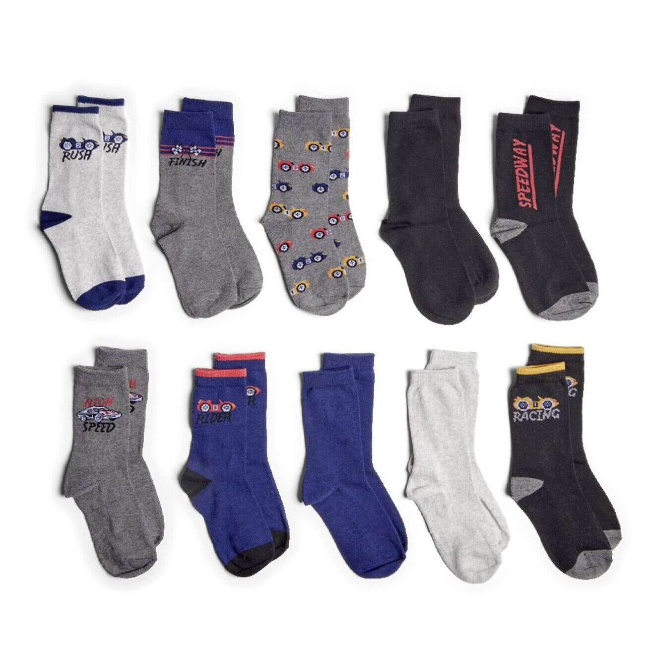 Lot de 10 paires de chaussettes pour enfant polycoton