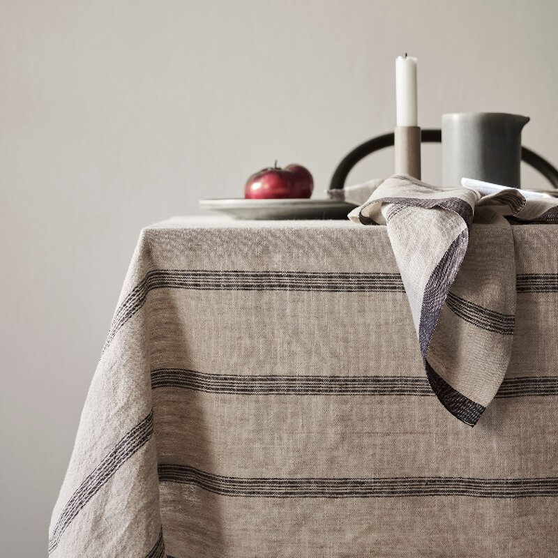 Thea duk 145x270 beige/denim stripe