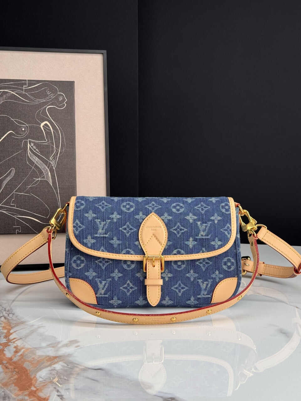 【ルイヴィトン】大人気♪ ディアヌ 肩がけ ショルダーバッグ デニム