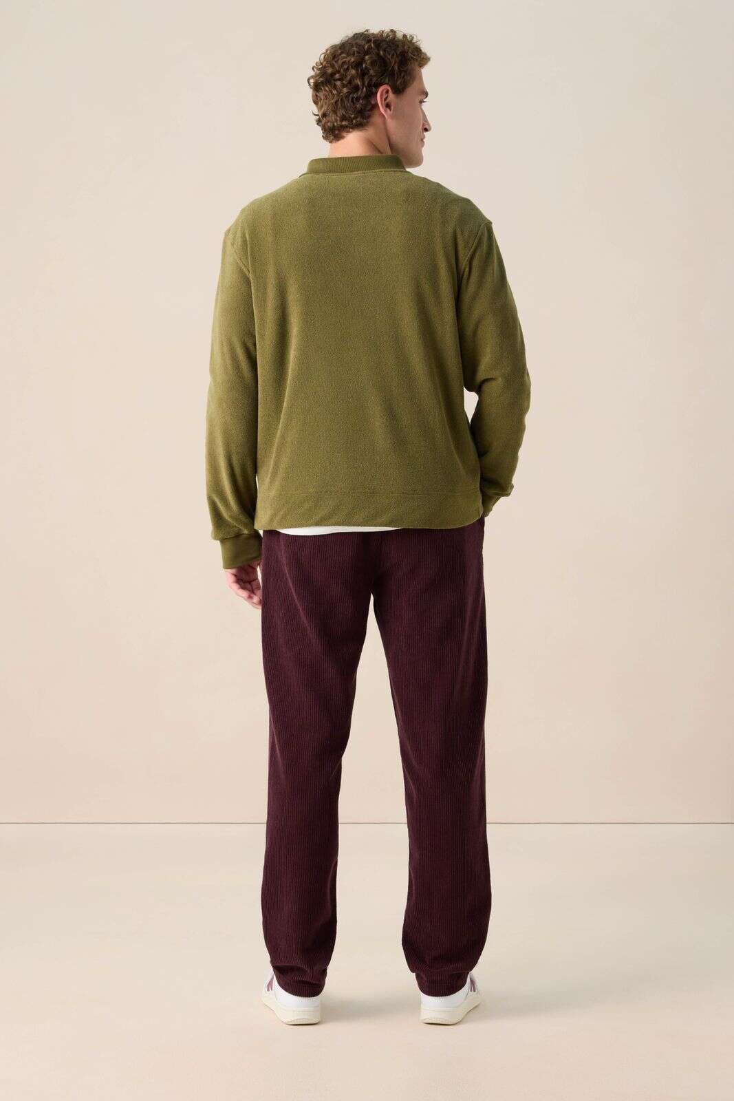 Donkergroene badstof sweater