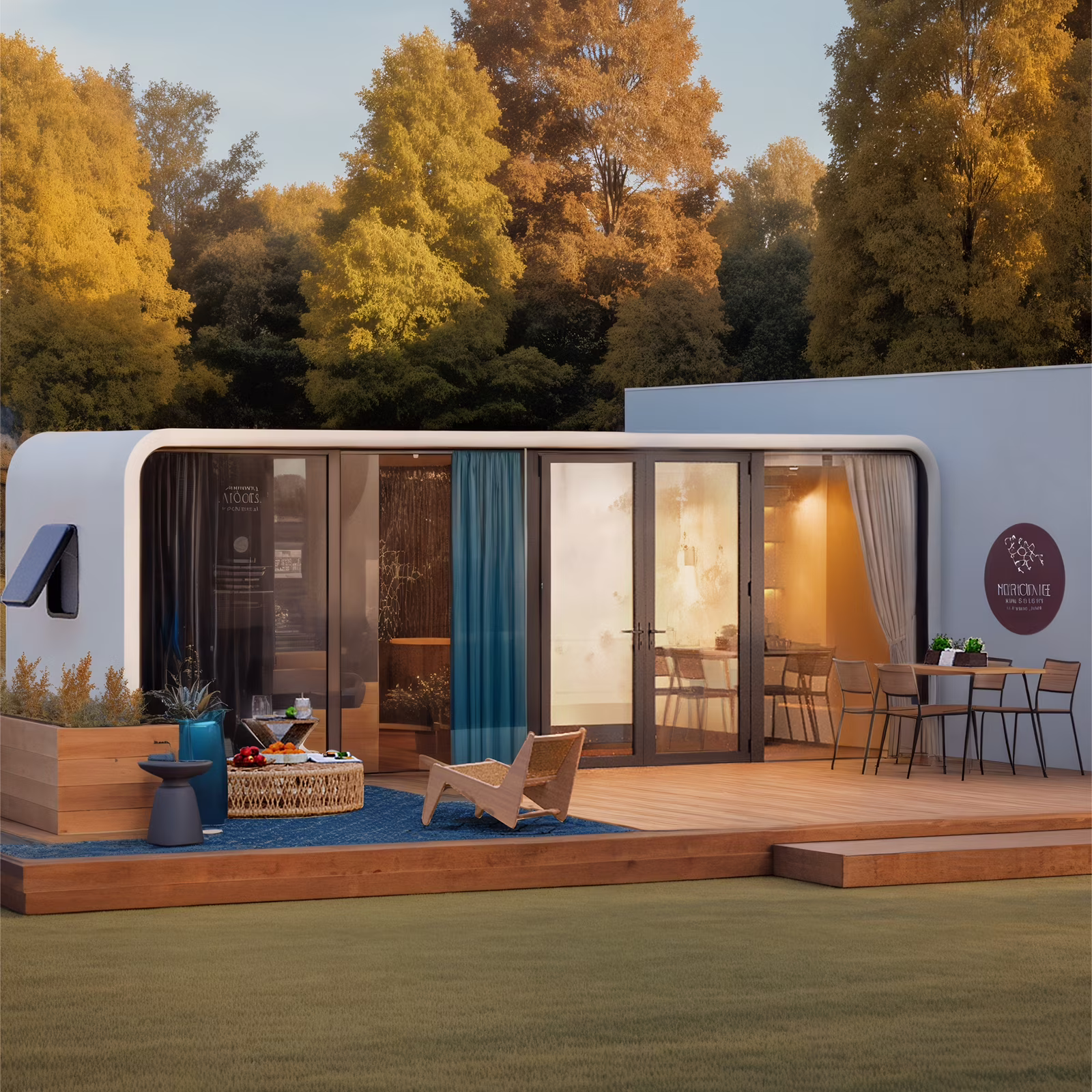 Luxury Modern Prefab Cabin - 19ft Mobile Capsule with Bedroom, Kitchen and Bathroom, Storm Resistant Prefab Cabin - 16 Typhoon and 12 Earthquake Proof Mobile Cabin for Travel and Outdoor Living