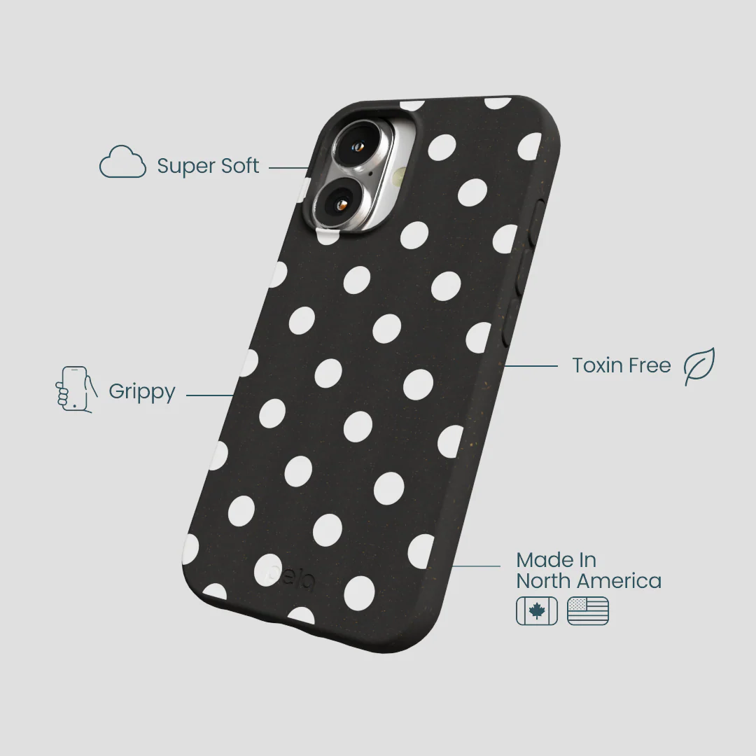 Black Polka Confetti iPhone 16 Case