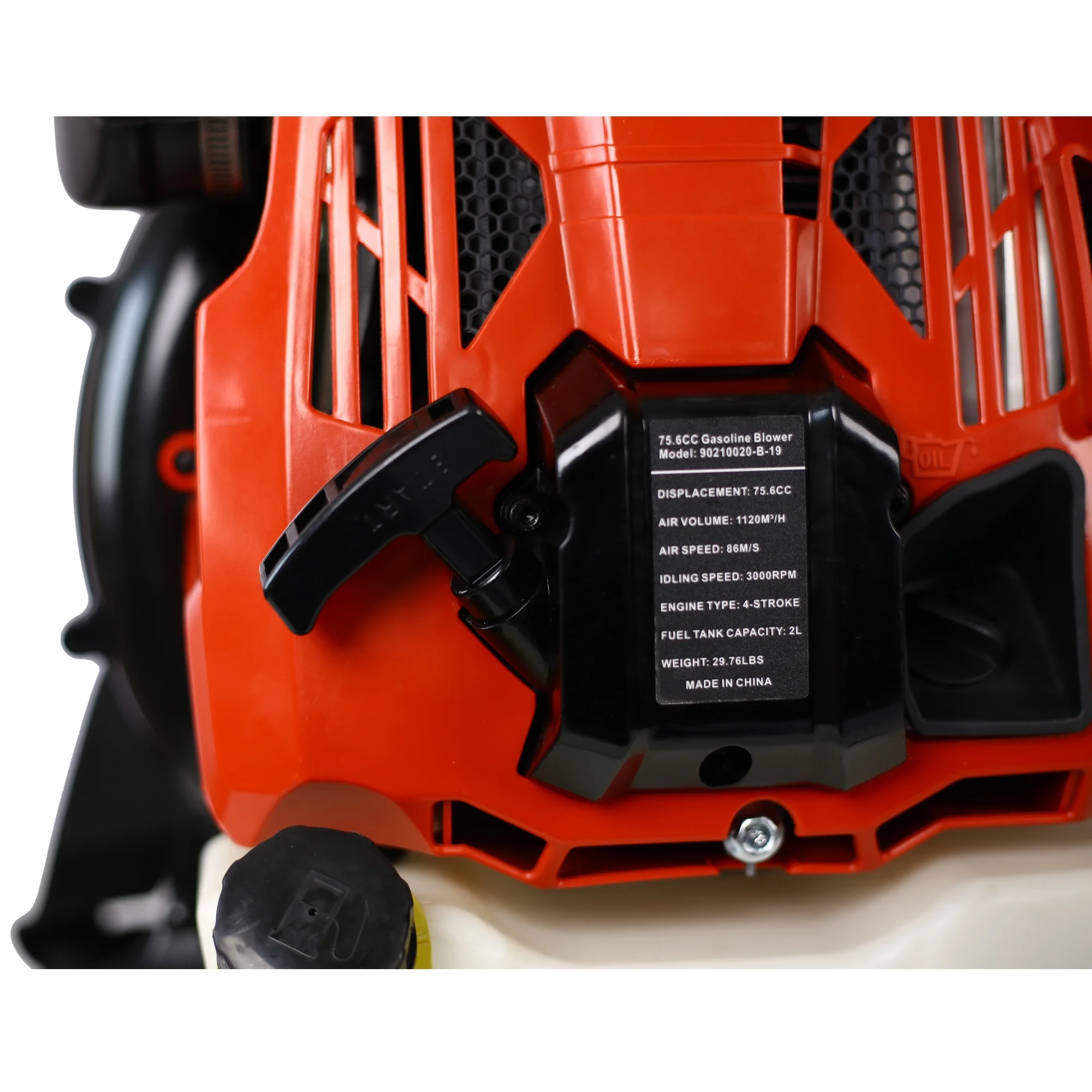 Backpack Leaf Blower Gas Powered 76CC, Upgraded Cordless Leaf Blower 750CFM Powerful, with Adjustable Handle Extended Tube for Yard(76CC-Red) - Image 6