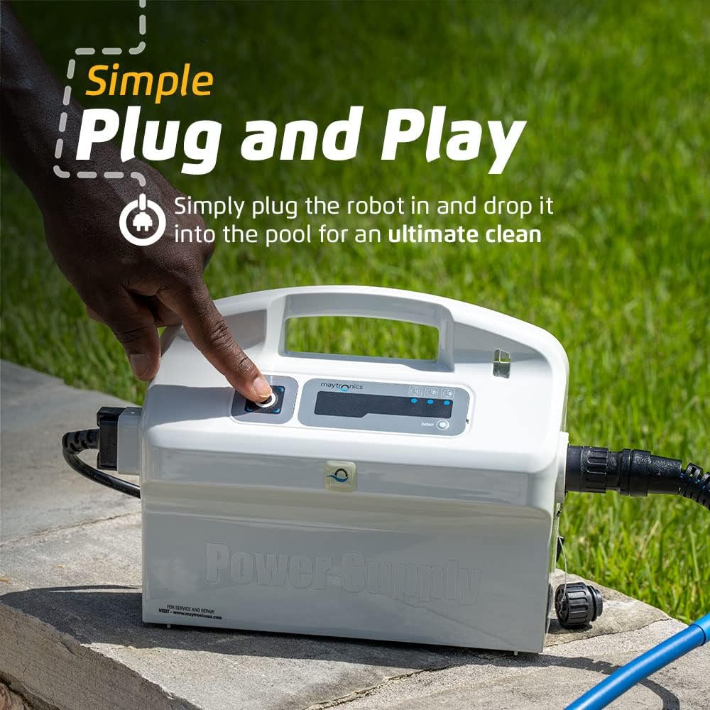 Wi-fi Automatic Robotic Pool Vacuum Cleaner, Always Cleaning, Never Charging, with Wall Climbing Scrubber Brush, Ideal for In-ground Pools…