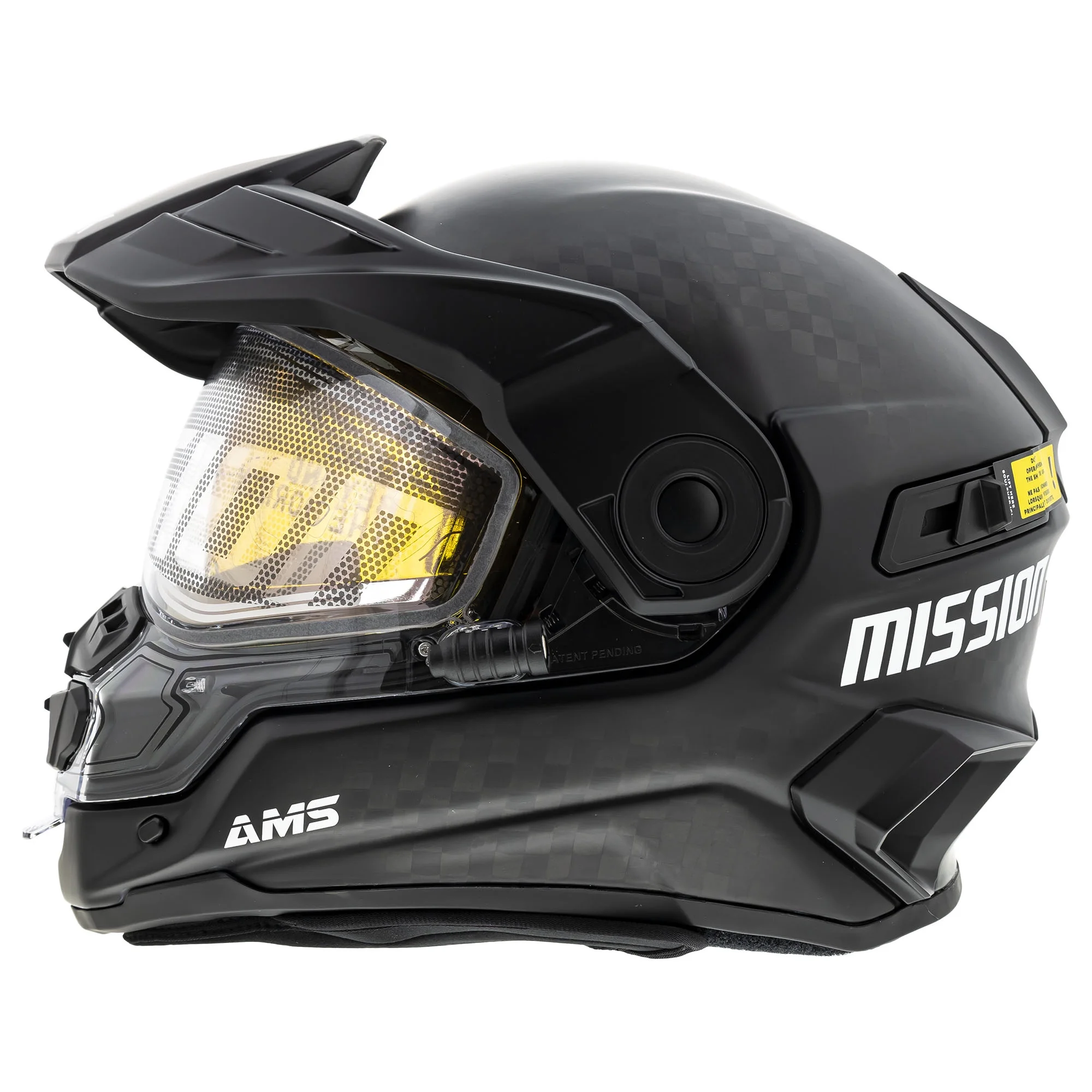 Mission Carbon Fiber Electric Shield Snowmobile Helmet Black 512393(M) - Image 3