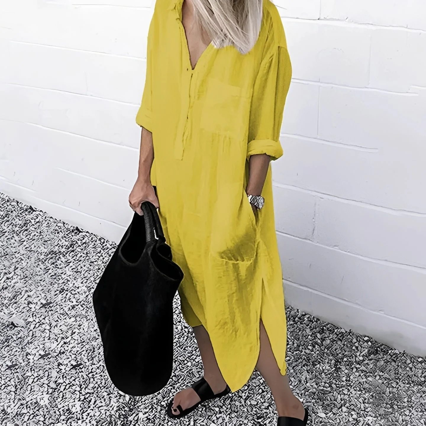 Susan - Robe fendue décontractée et ample