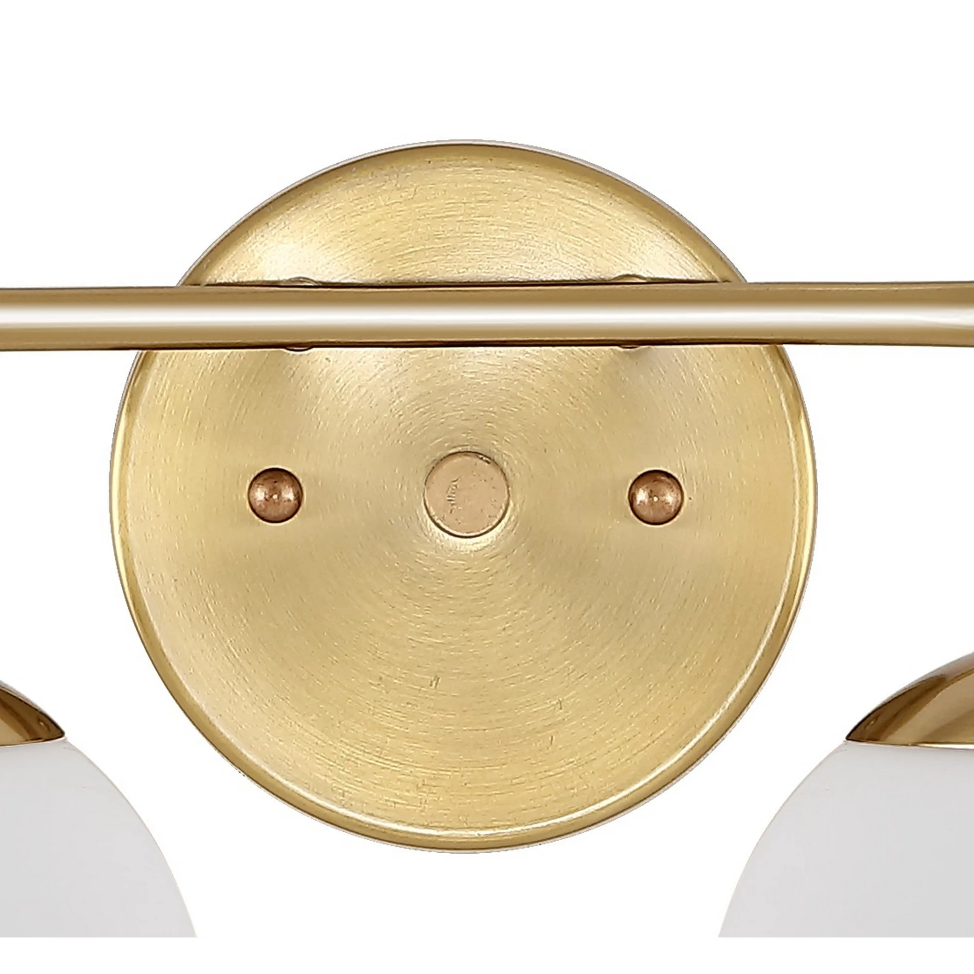 JONATHAN Y Louis Parisian Globe 15" 2-Light Metal/Frosted Glass Modern Contemporary LED Vanity, Brass Gold(2 Light/Brass Gold)