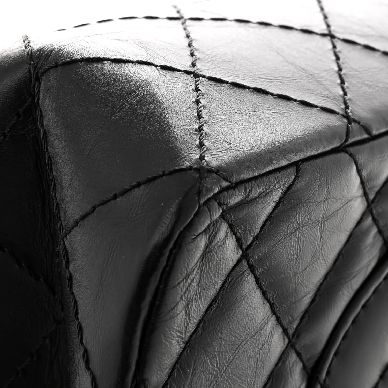 Aged Calfskin Quilted 2.55 Reissue 226 Flap Black