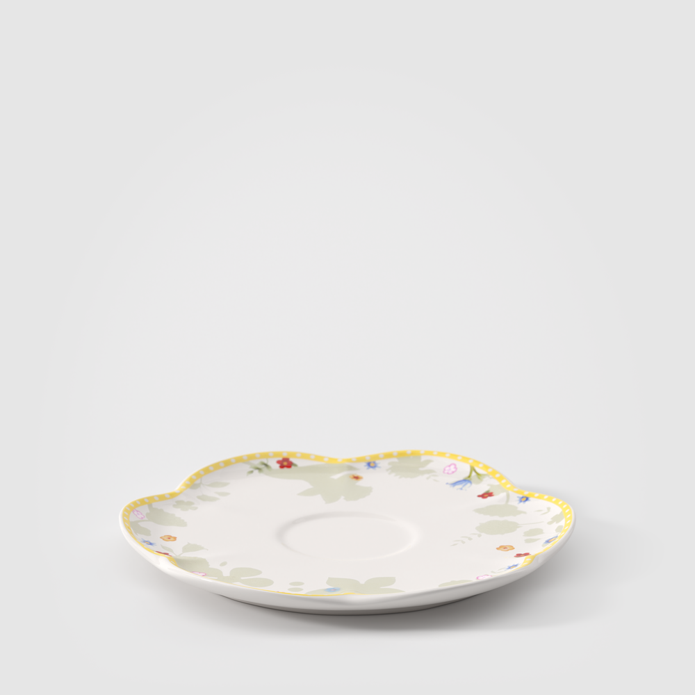 Spring Awakening Coffee cup saucer - Yellow, 5.9'', Premium Porcelain