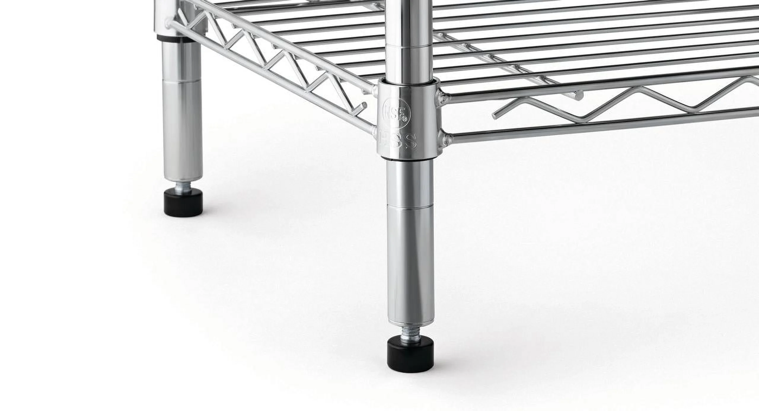 Hyper Tough Chrome Wire Shelf 4-Tier Heavy Duty 72"H x 48"W x 18"D, 2400lbs Total Capacity(Chrome/Single)