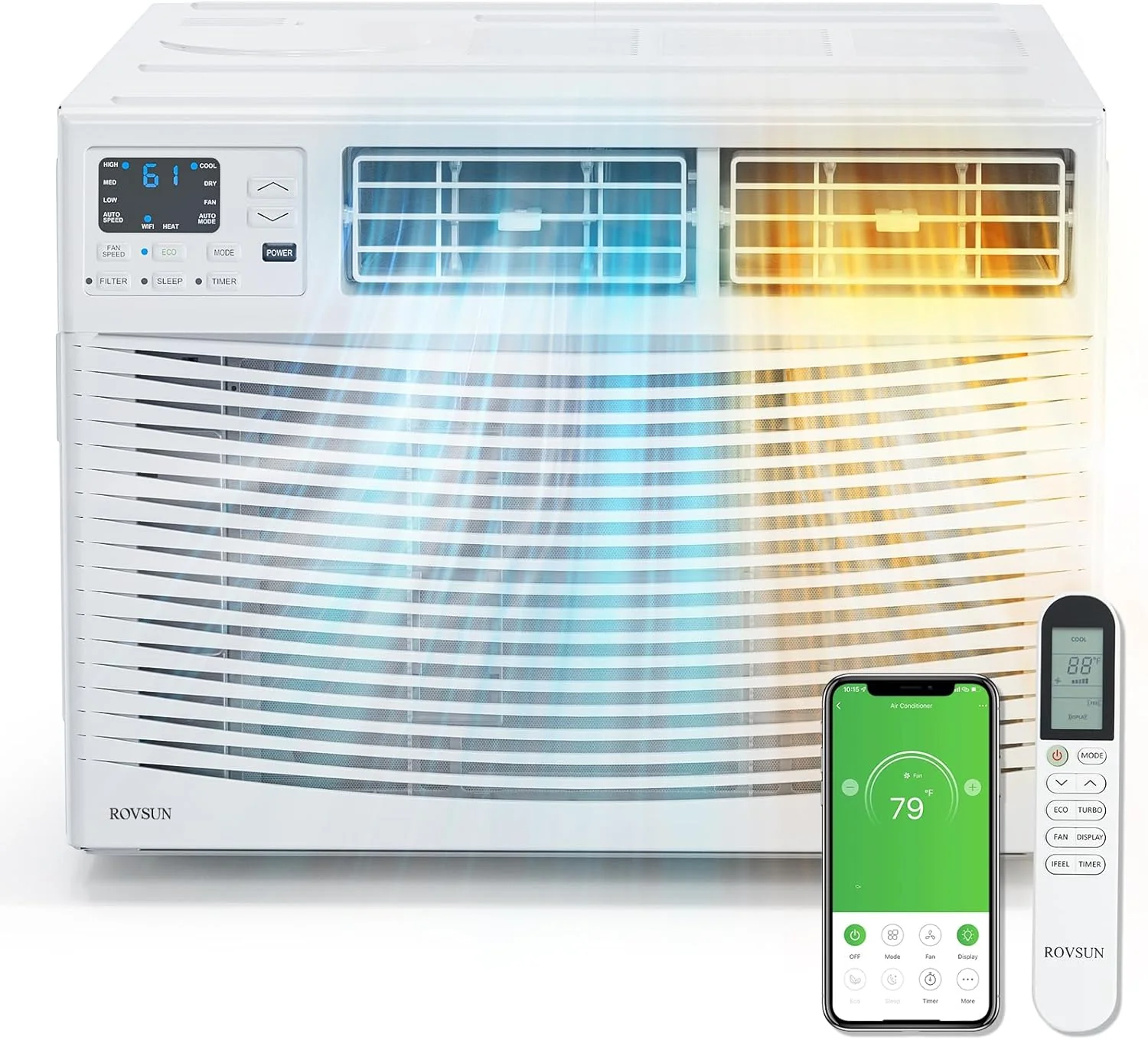 Climatiseur de fenêtre ROVSUN 8000 BTU avec chauffage intégré