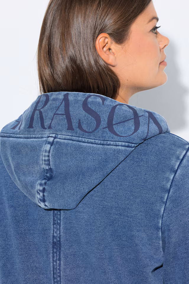 Denim Look Longline Sweatshirt