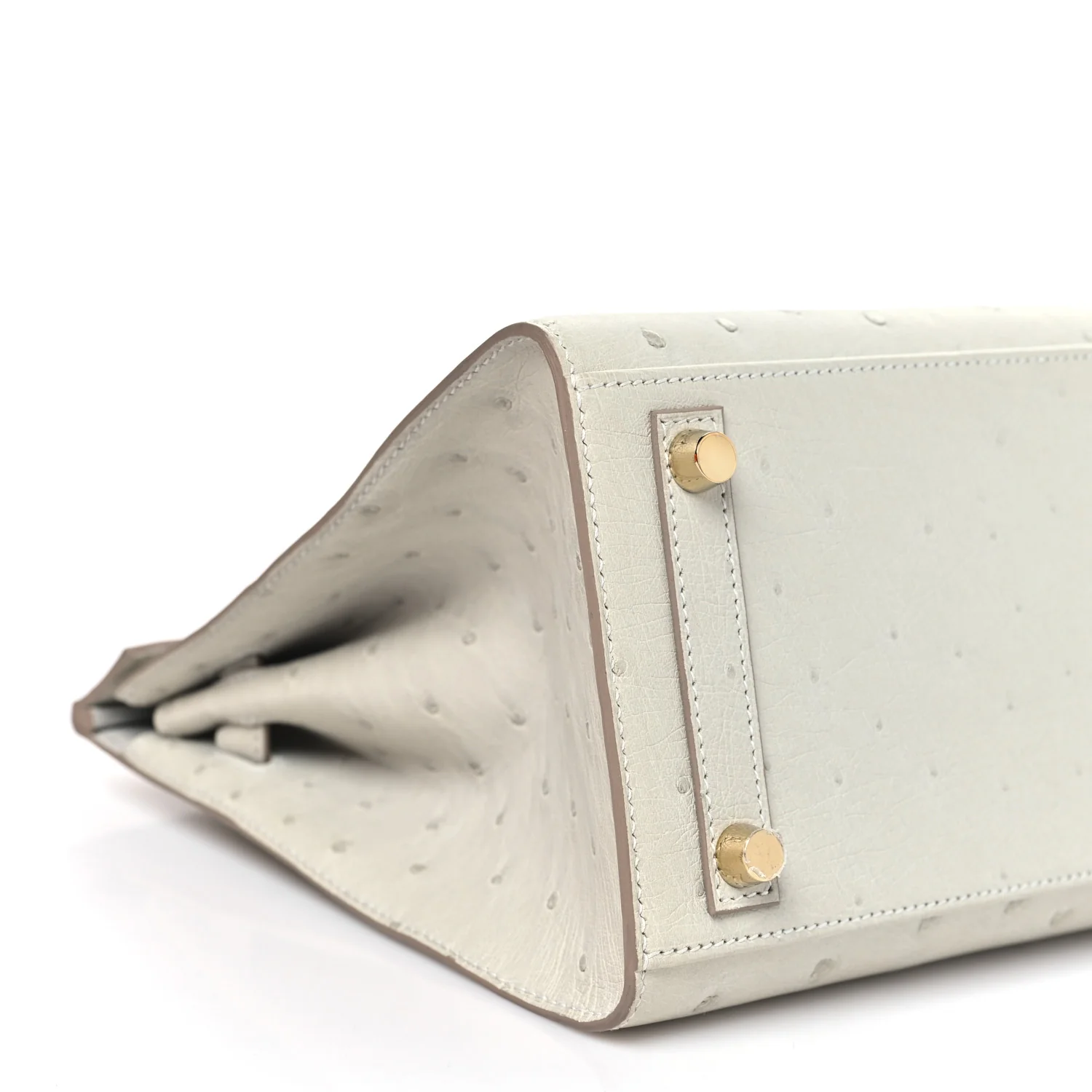Ostrich Birkin Sellier 25 Gris Perle